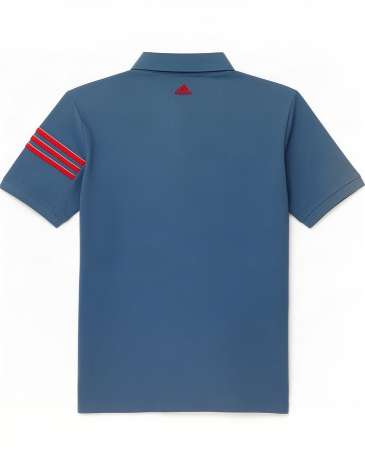 Męska koszulka polo Adidas Climacool, średni niebieski poliester