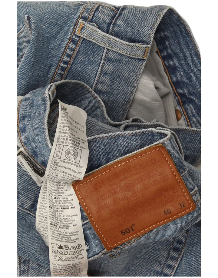 Męskie jeansy Levi's 501 Straight W40 L32 Niebieskie bawełniane