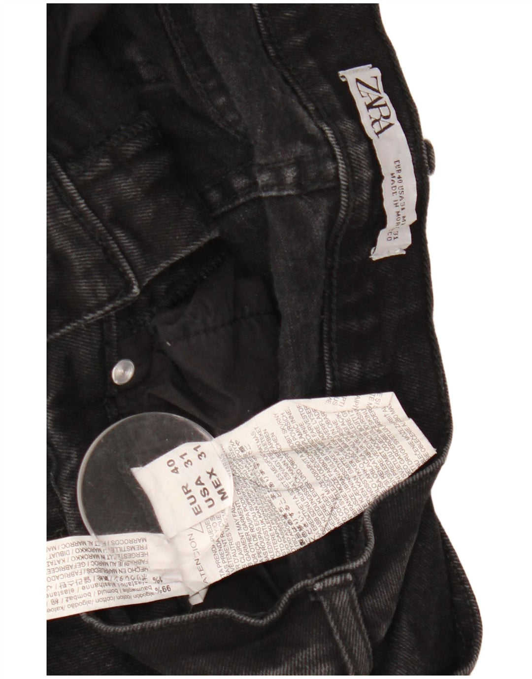 Męskie jeansy obcisłe Zara EU 40 Medium W30 L30 Czarna bawełna