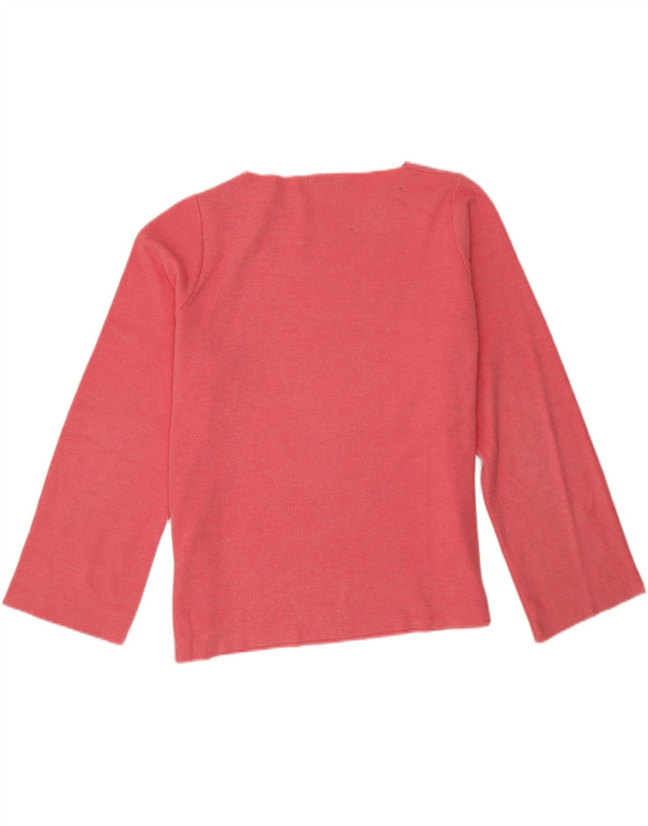 Damski top oversize z długim rękawem Zara UK 16, duży, różowy, bawełniany