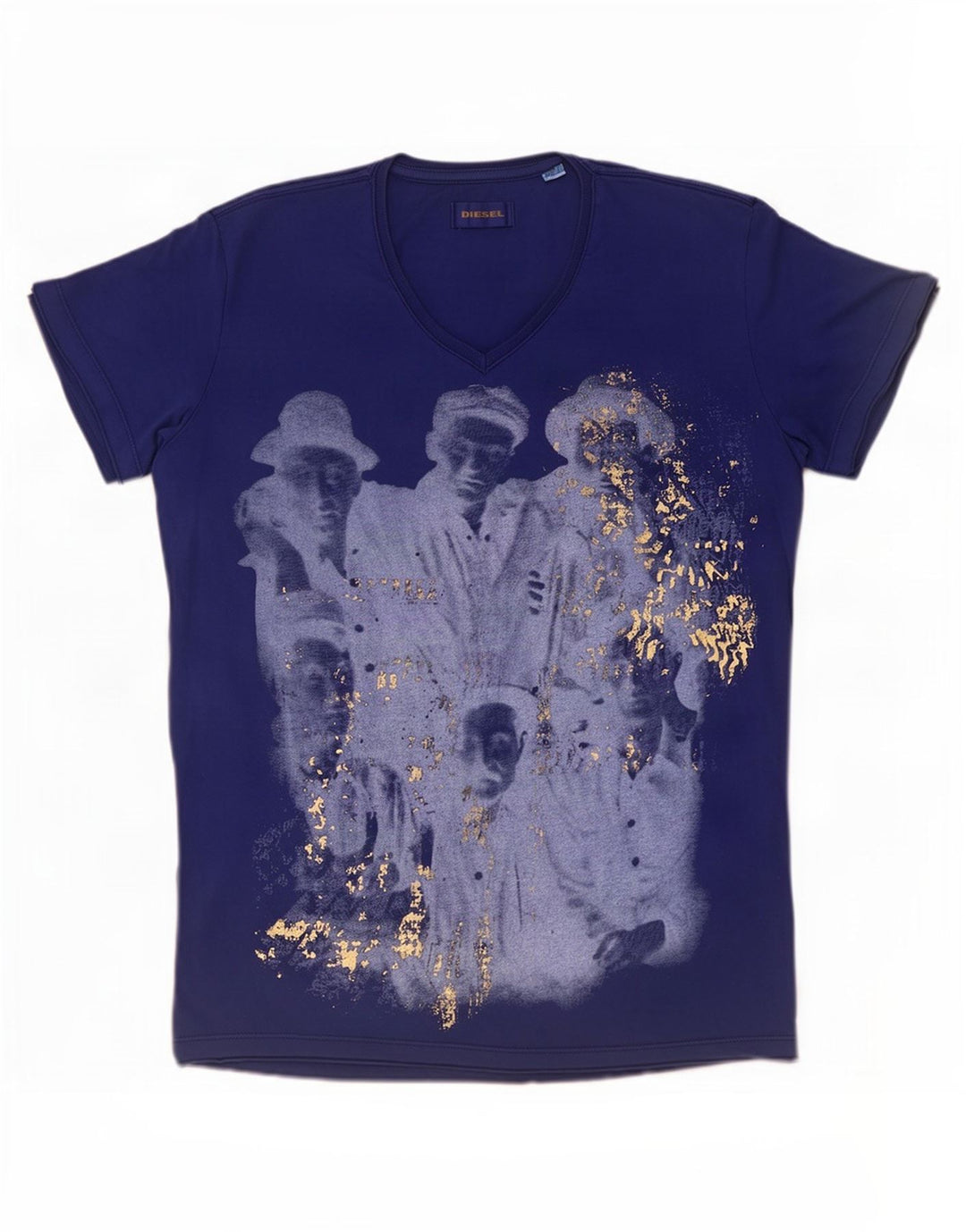 Męski T-shirt Diesel z grafiką, duży, niebieski