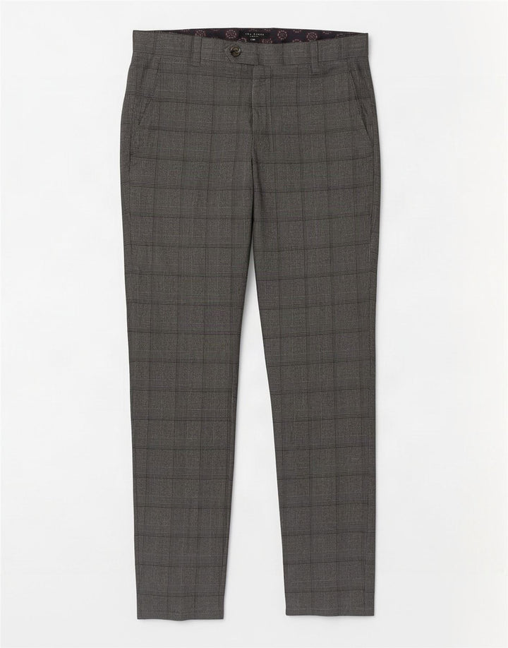 Męskie spodnie typu slim casual Ted Baker W32 L31, szary poliester w kratę