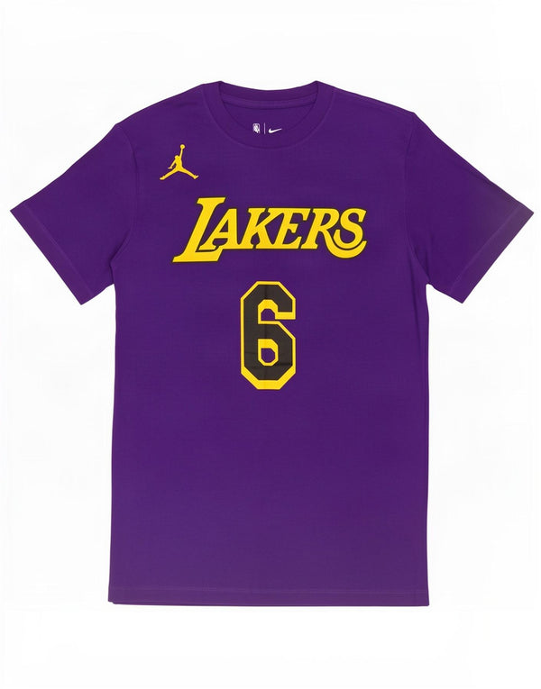 Męski T-shirt z grafiką Nike Los Angeles Lakers, mały, fioletowy, bawełniany