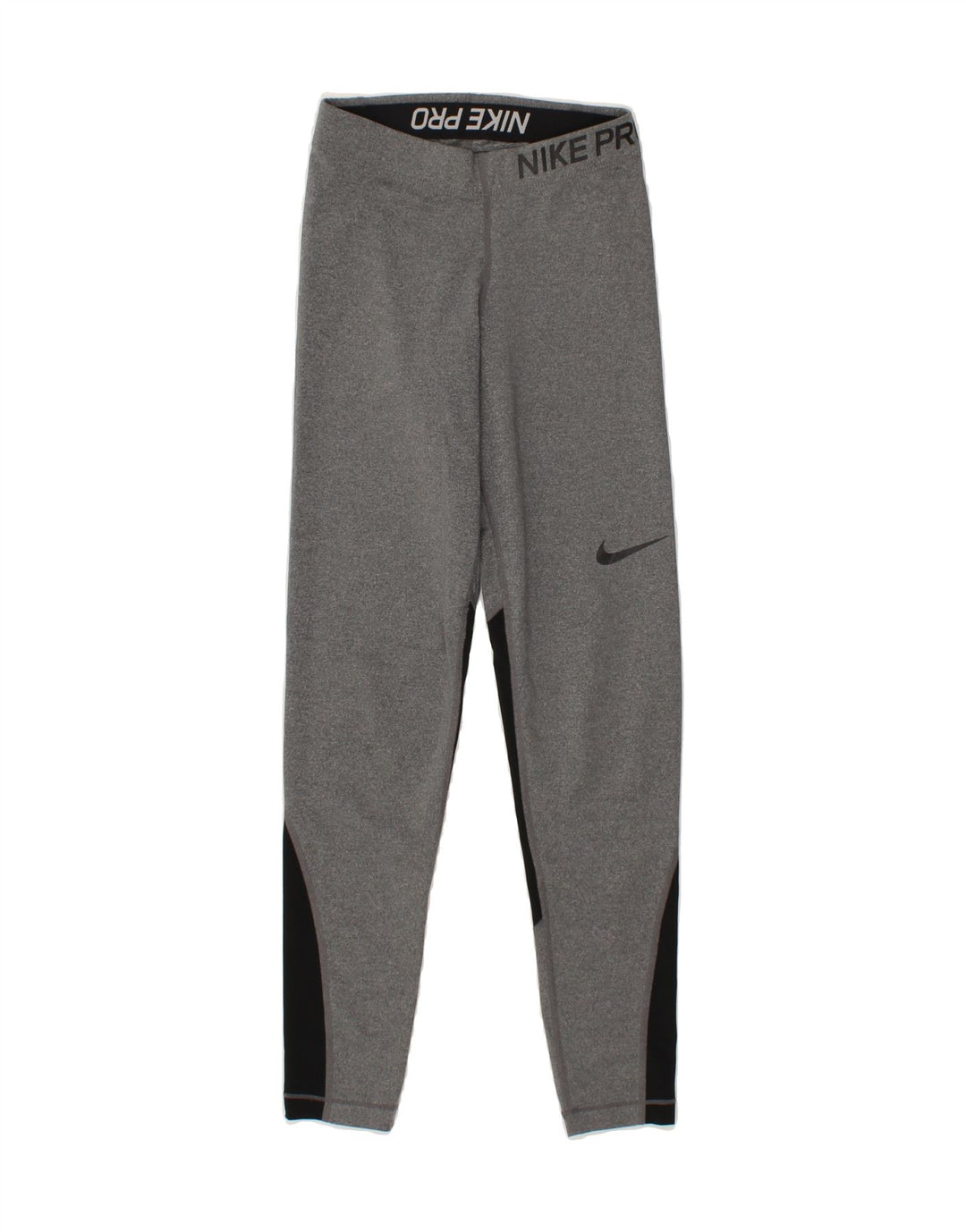 NIKE Womens Graphic Leggings UK 4 XS Grey Colourblock Vintage Nike and Second-Hand Nike from Messina Hembry 