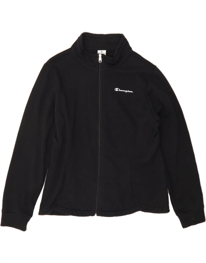 CHAMPION Womens Tracksuit Top Jacket UK 20 2XL Black Cotton Vintage Champion and Second-Hand Champion from Messina Hembry 