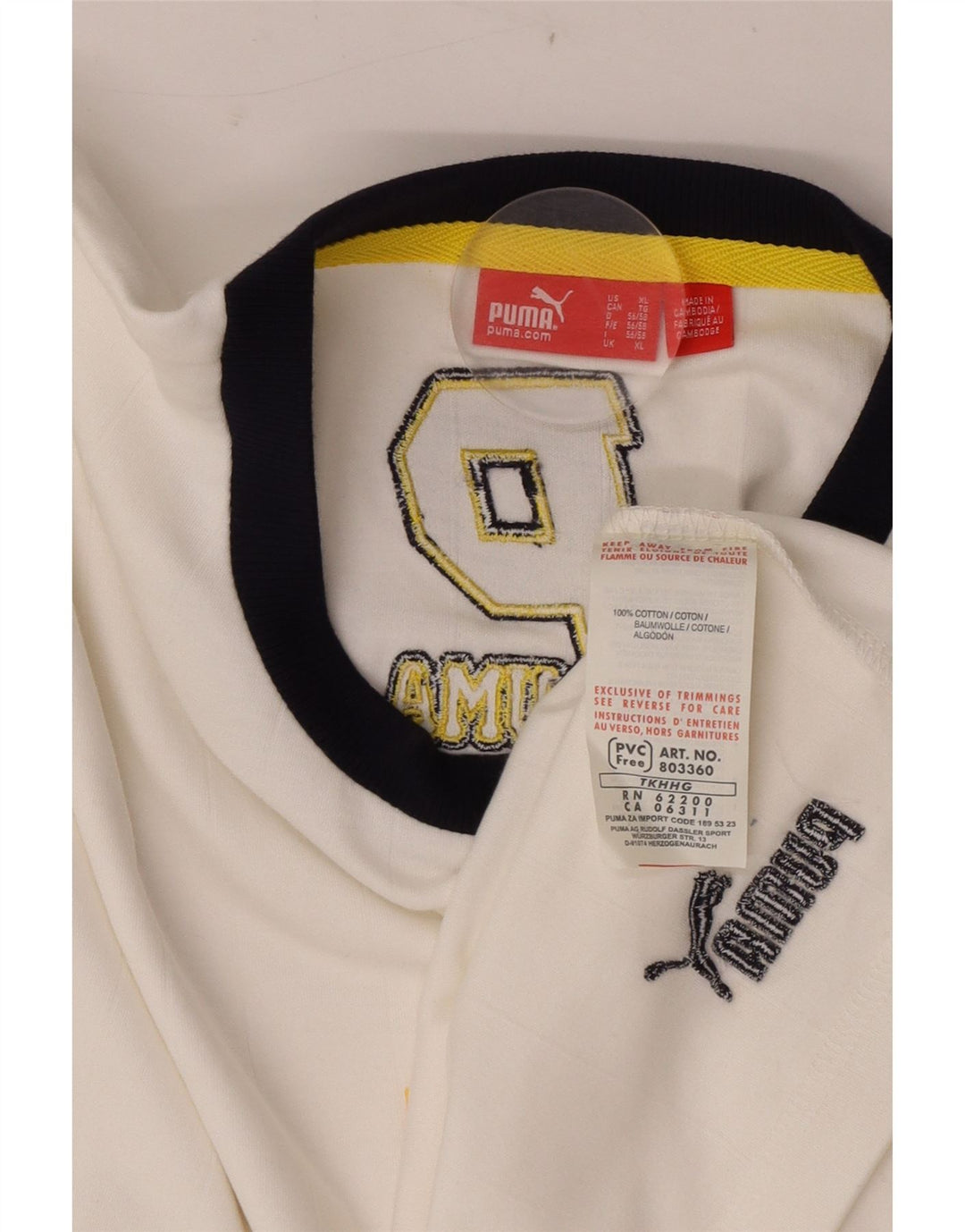 Męska koszulka z grafiką Puma z długim rękawem XL, biała, bawełniana