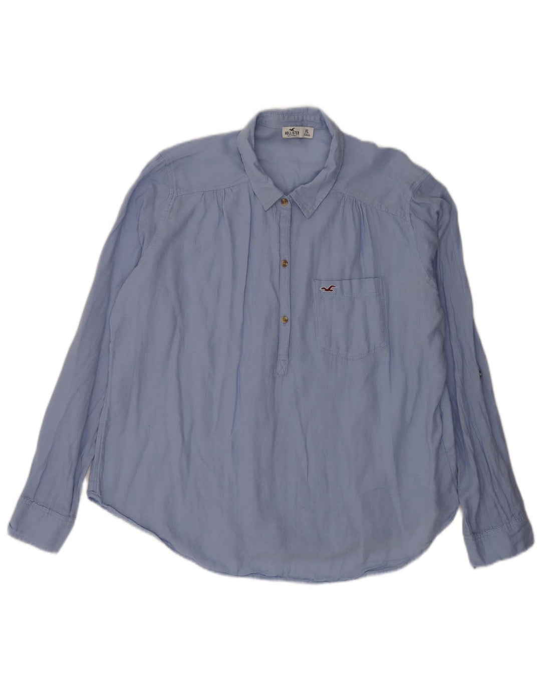 Damska koszula pulowerowa Hollister UK 18 XL, niebieska, bawełniana