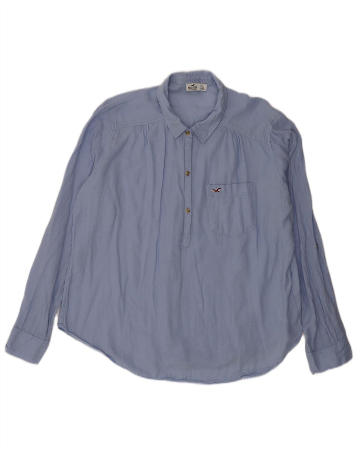 Damska koszula pulowerowa Hollister UK 18 XL, niebieska, bawełniana