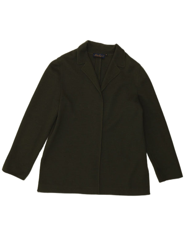 Luisa Spagnoli Damski sweter kardigan UK 14 Średni khaki z dziewiczej wełny