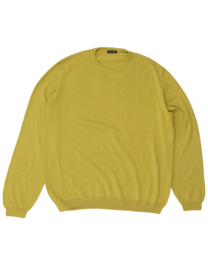 Męski sweter z okrągłym dekoltem Massimo Dutti XL, zielony, bawełniany