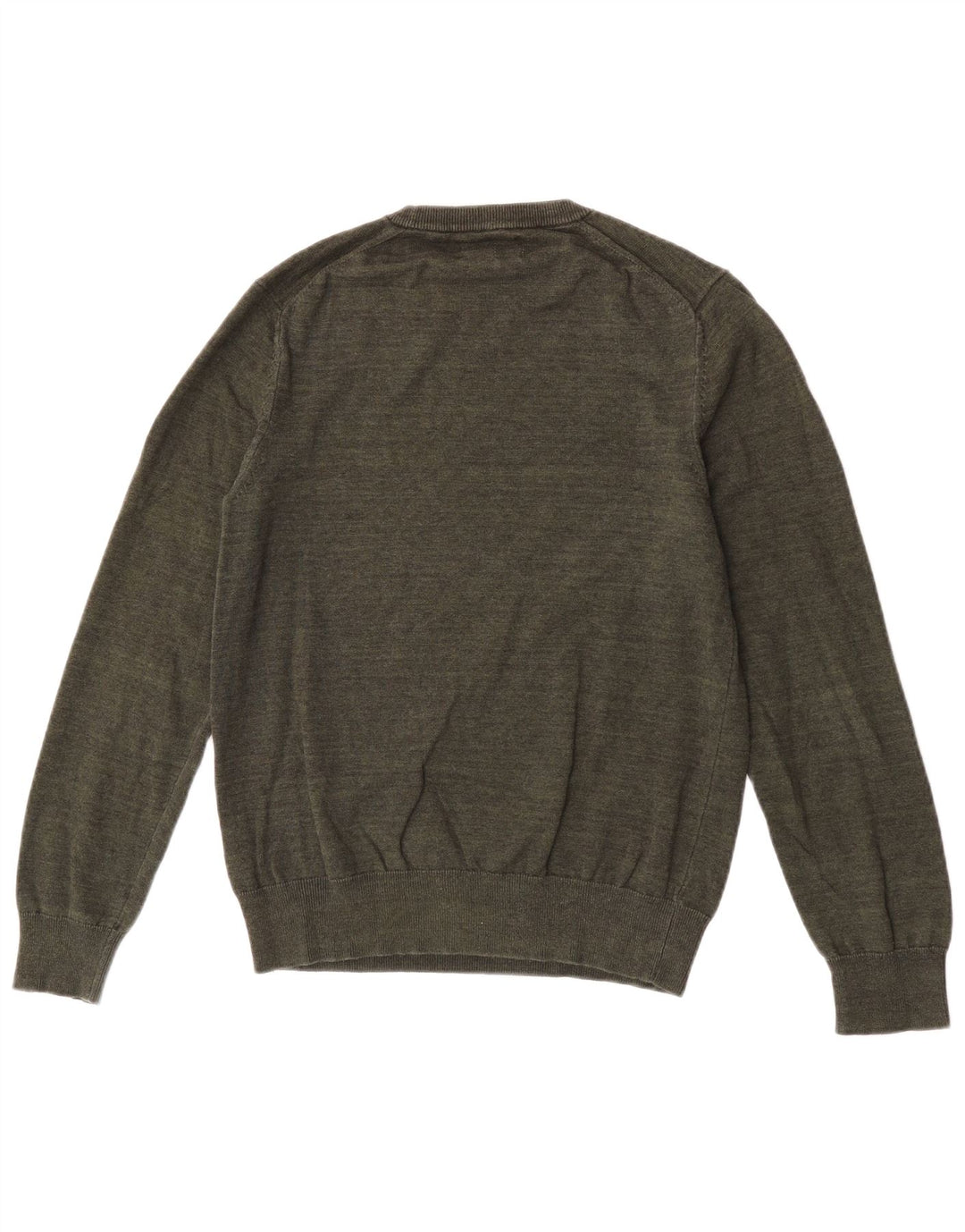 Marks & Spencer Męski sweter z okrągłym dekoltem, średni, bawełniany khaki