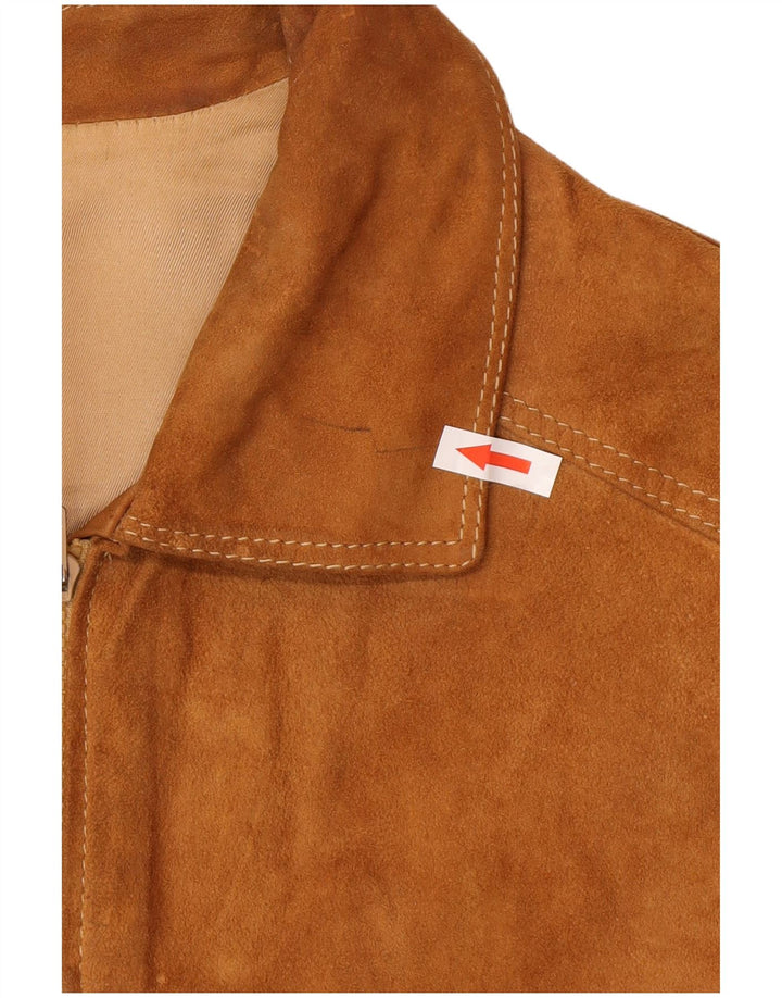 Vintage męska zamszowa kurtka bomber IT 48 średni brąz