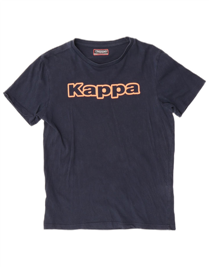 Męski T-shirt z grafiką Kappa, mały, granatowy, bawełniany