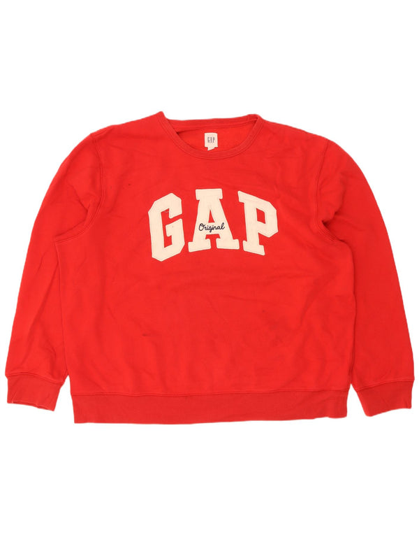 Męski sweter z grafiką Gap 2XL, czerwony, bawełniany