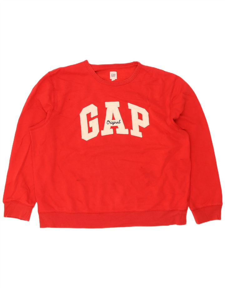 Męski sweter z grafiką Gap 2XL, czerwony, bawełniany