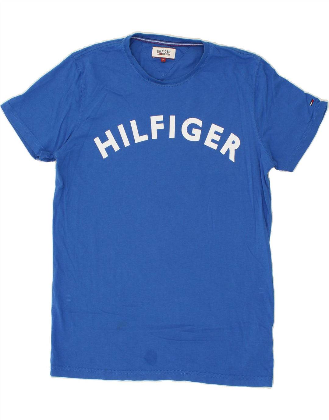 Męski T-shirt TOMMY HILFIGER z grafiką, średni niebieski, bawełniany