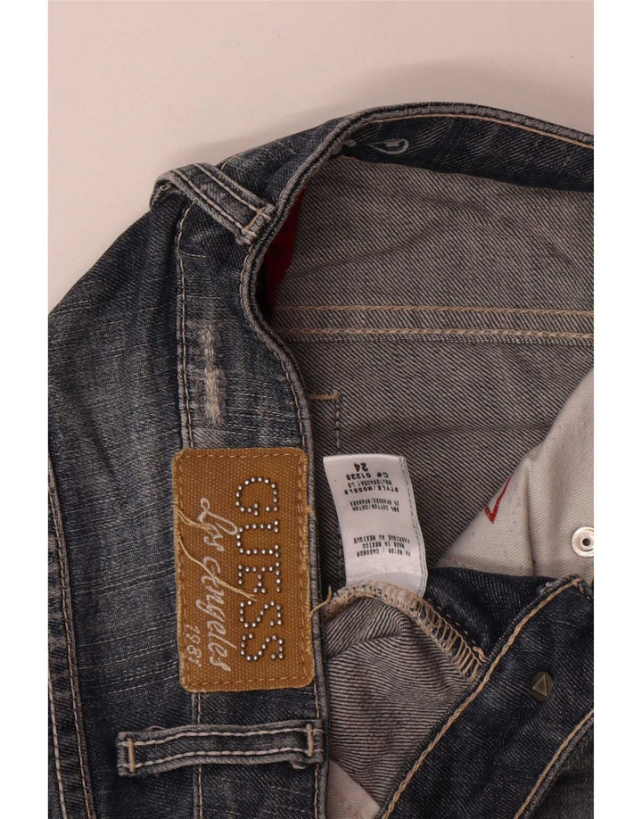 Damskie jeansy Guess w trudnej sytuacji W24 L34 z niebieskiej bawełny