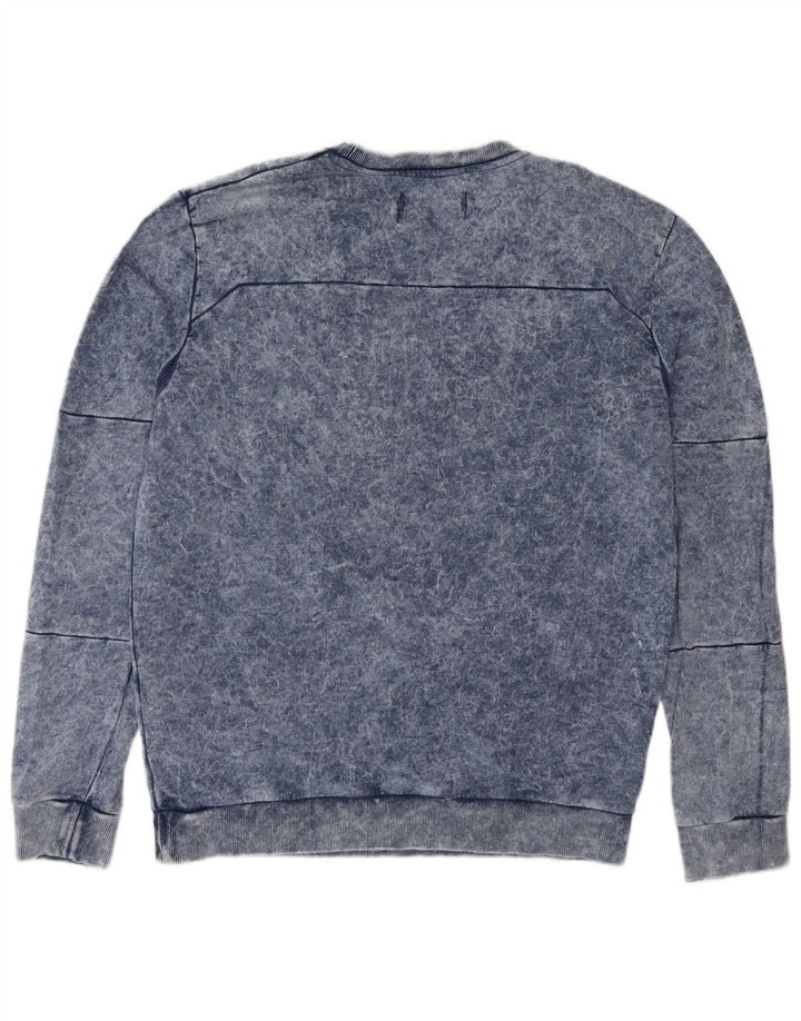 Męska bluza z grafiką Calvin Klein Jeans, średnioniebieska, bawełniana