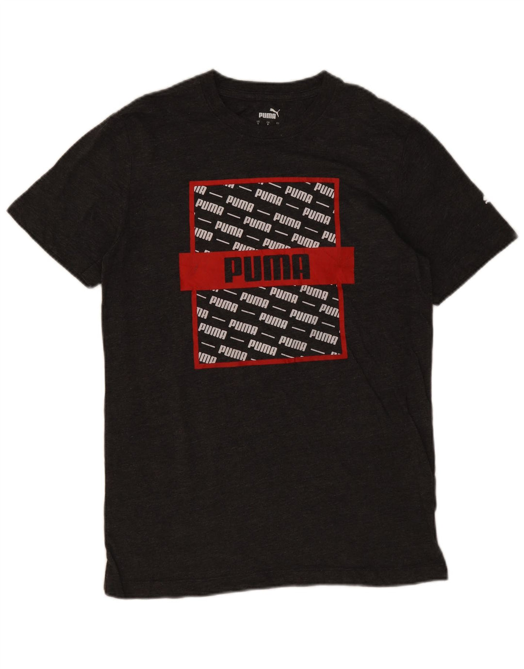 Męski T-shirt Puma z grafiką, mały, szary, bawełniany