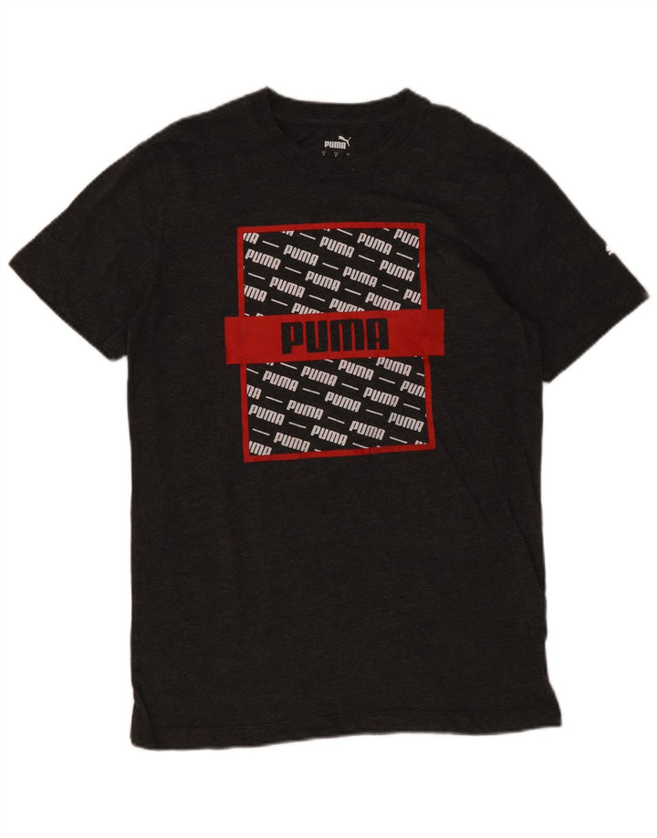 Męski T-shirt Puma z grafiką, mały, szary, bawełniany