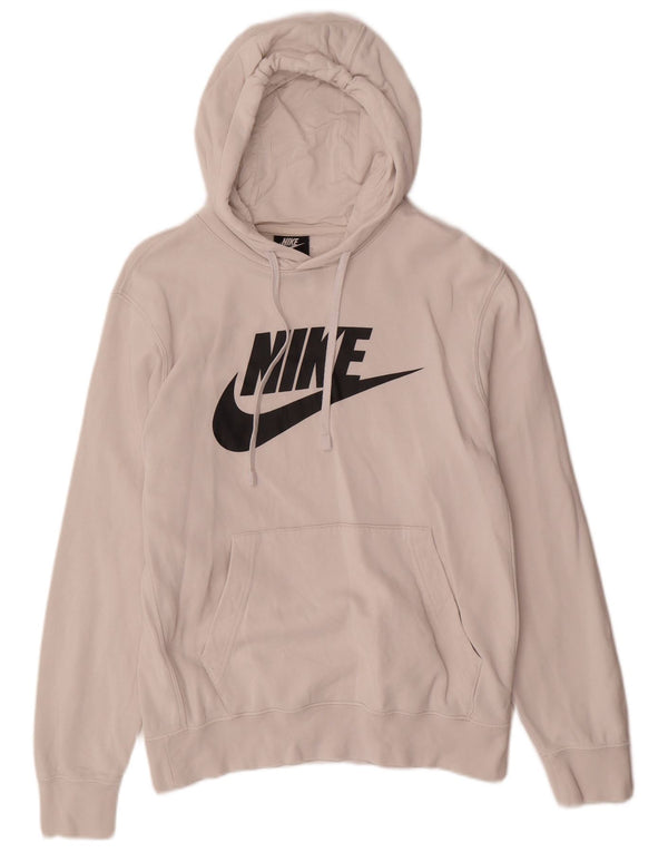 Męski sweter z kapturem Nike z grafiką, mały, biały, bawełniany