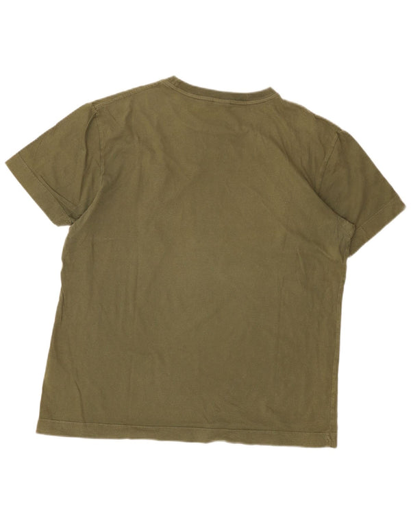 Męska koszulka z grafiką Diesel, bawełniana, XL, khaki