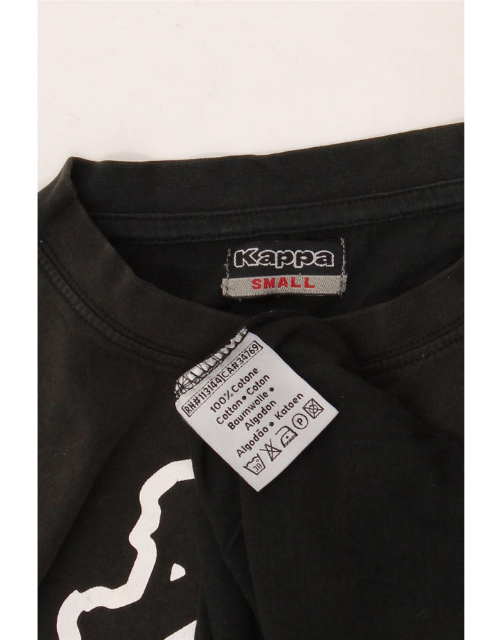 Męski T-shirt z grafiką KAPPA, mały, czarny, bawełniany
