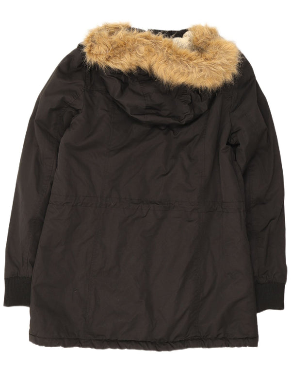 Damska kurtka wojskowa Levi's Sherpa Parka z kapturem UK 14, średnia czarna bawełna