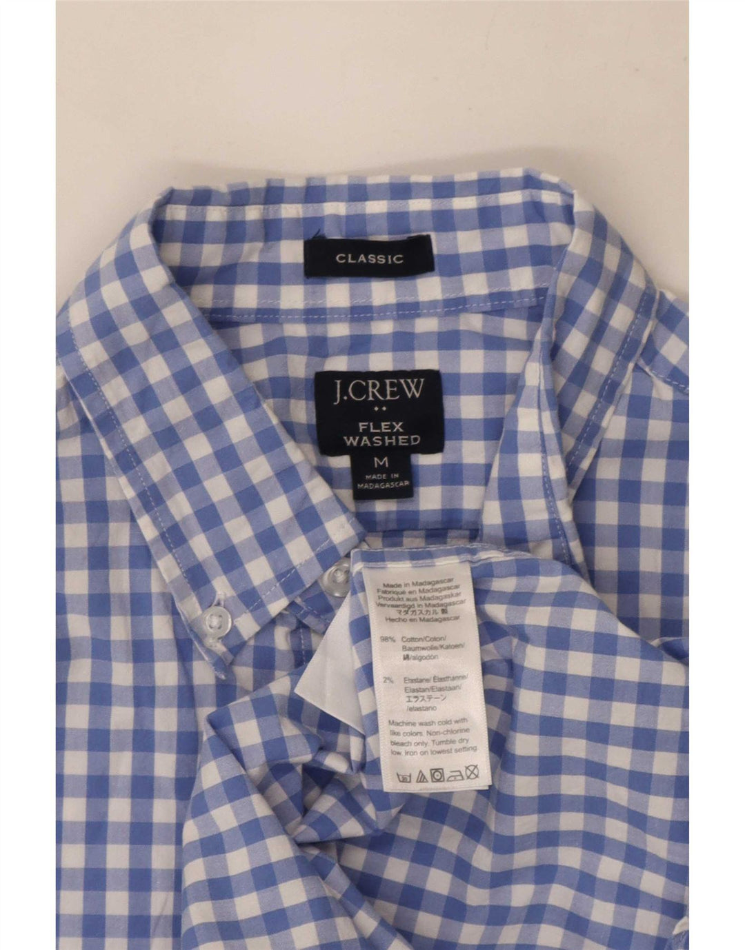 Koszula męska J. Crew o klasycznym kroju, średnia niebieska bawełna w kratkę