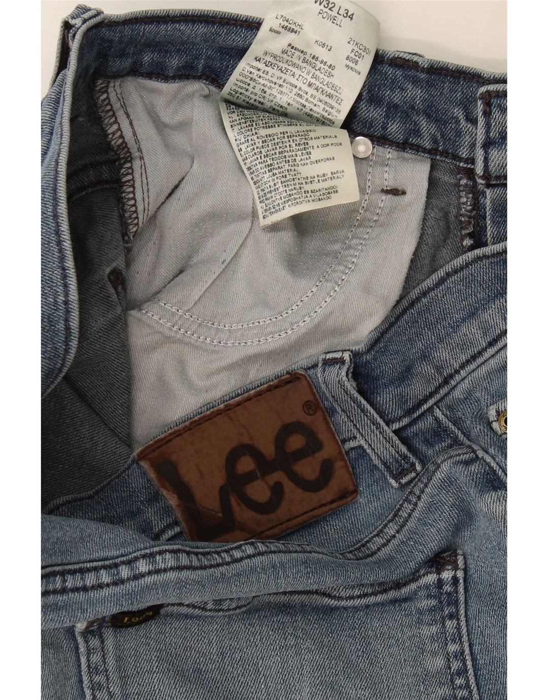 Damskie jeansy Lee Powell Slim W32 L34 Niebieskie bawełniane
