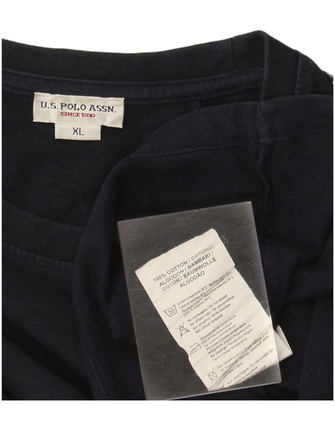 US Polo Assn. Top męski z długim rękawem XL, granatowy, bawełniany