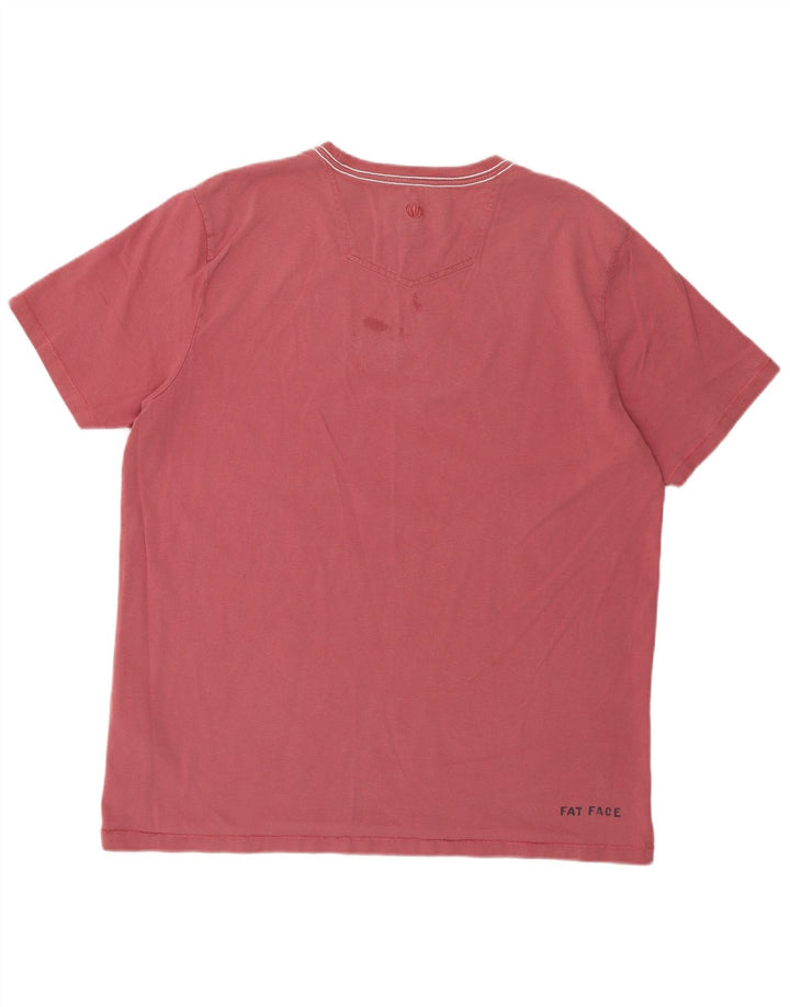 Męski T-shirt z grafiką Fat Face, duży, czerwony, bawełniany