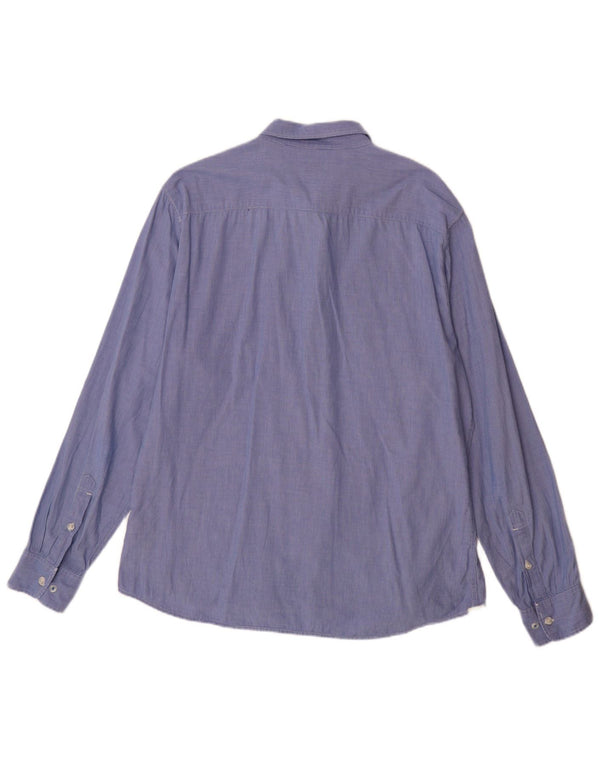 LEE Męska koszula slim fit 2XL, niebieska, bawełniana w prążki