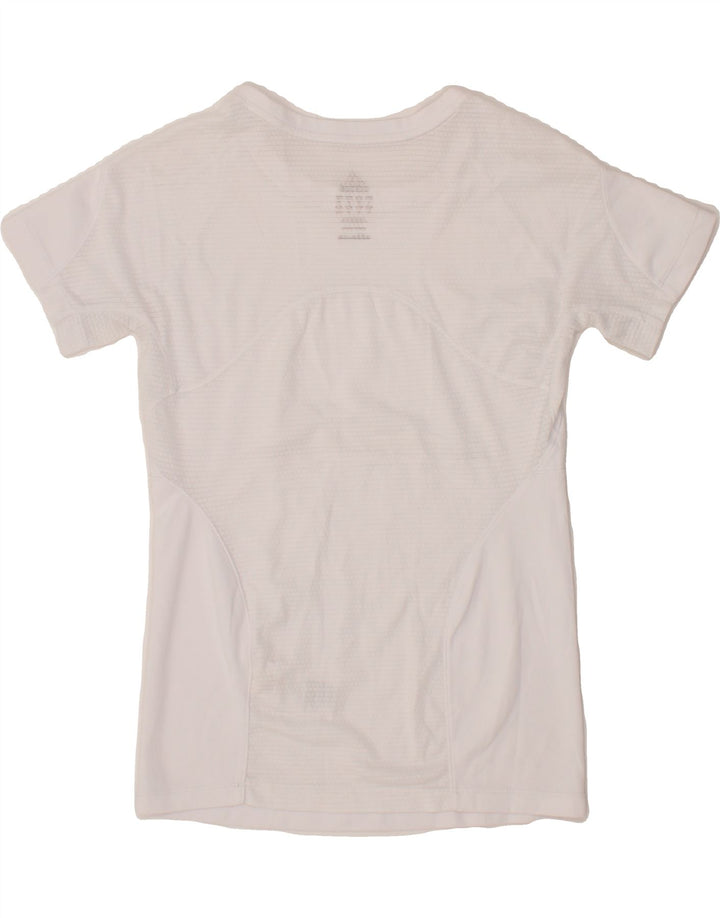 ADIDAS Womens T-Shirt Top UK 6 XS  White Polyester Vintage Adidas and Second-Hand Adidas from Messina Hembry 