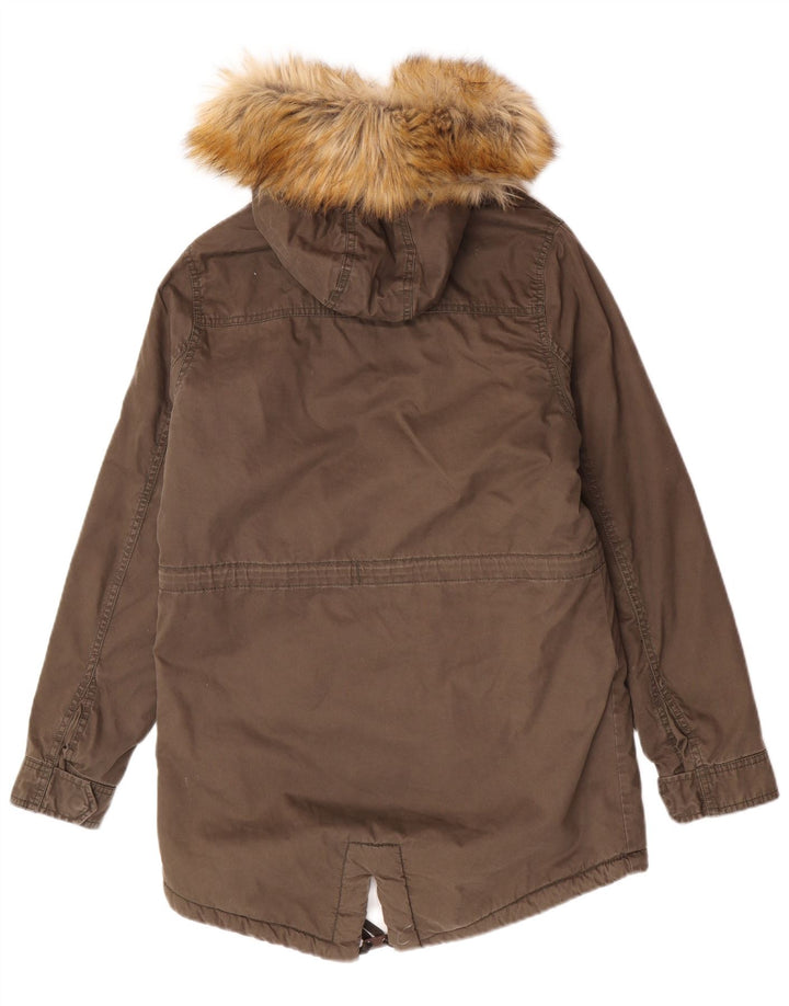 Damska kurtka Superdry Oversize z kapturem Sherpa Parka UK 10 Small Khaki
