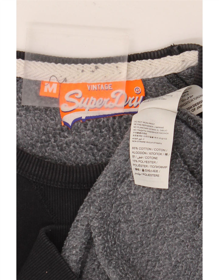 Męski sweter z grafiką Superdry, średniej wielkości, czarny, bawełniany