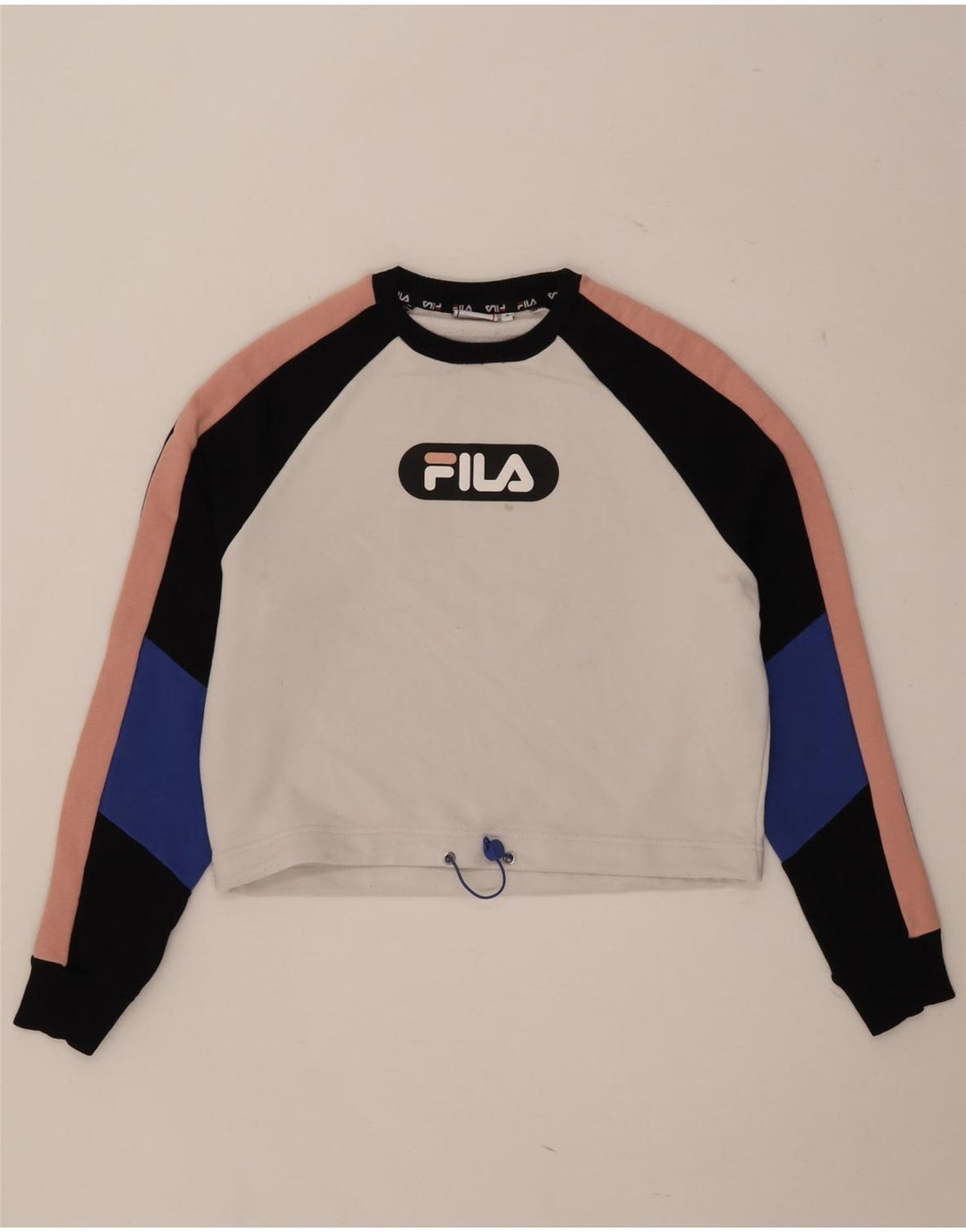 Damska bluza typu oversize typu Crop Fila UK 10 Small White Colorblock