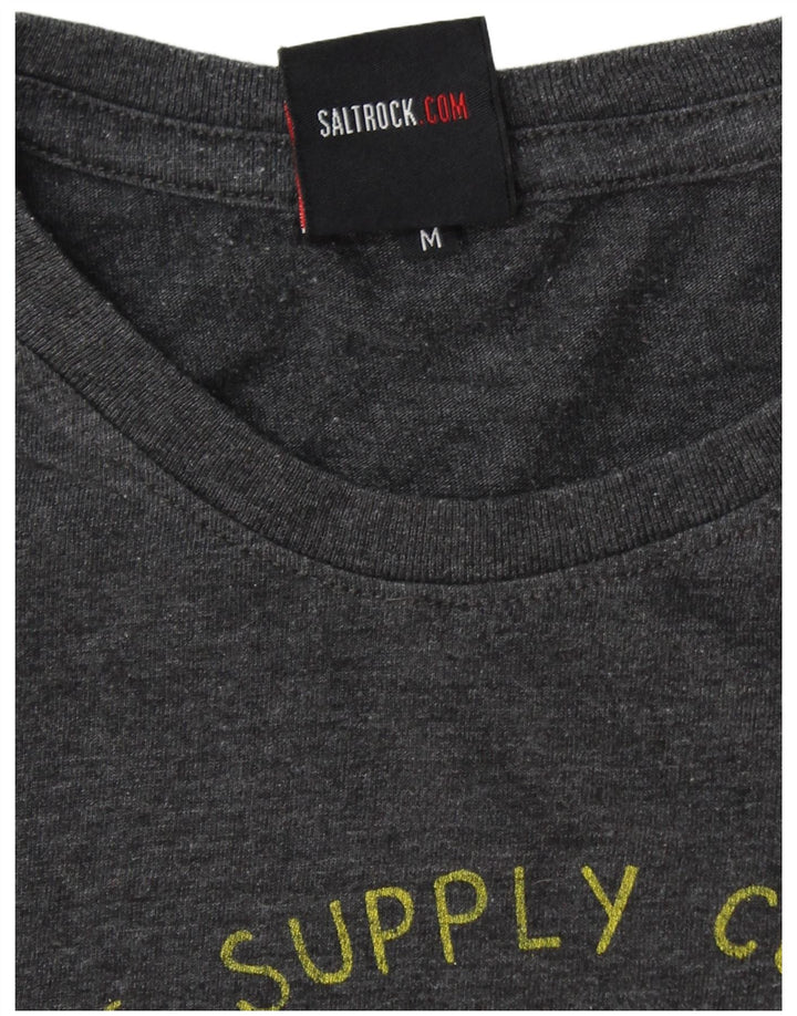 Męska koszulka z grafiką SALTROCK, średnia szara bawełna