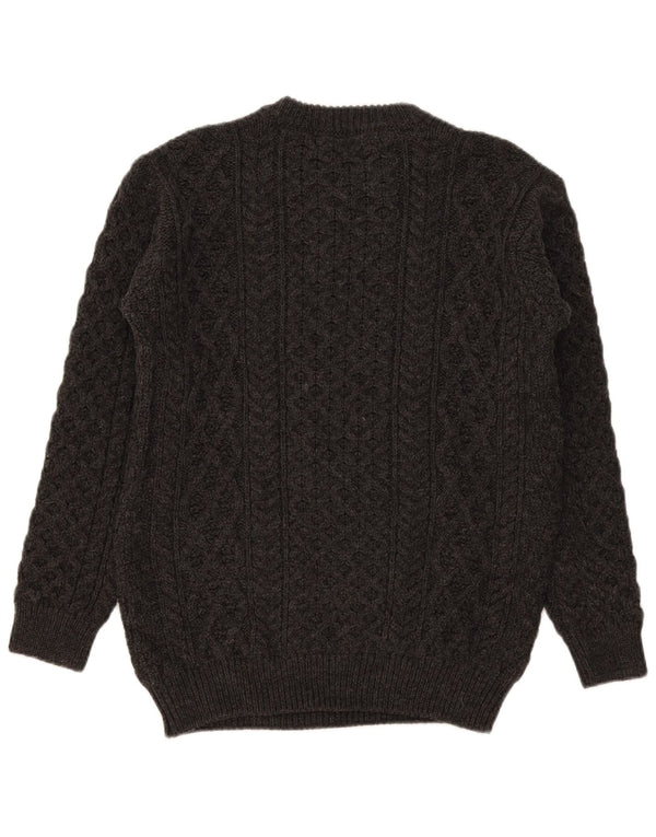 Sweter damski Irelands Eye z okrągłym dekoltem, UK 18 XL, szara wełna merynosów