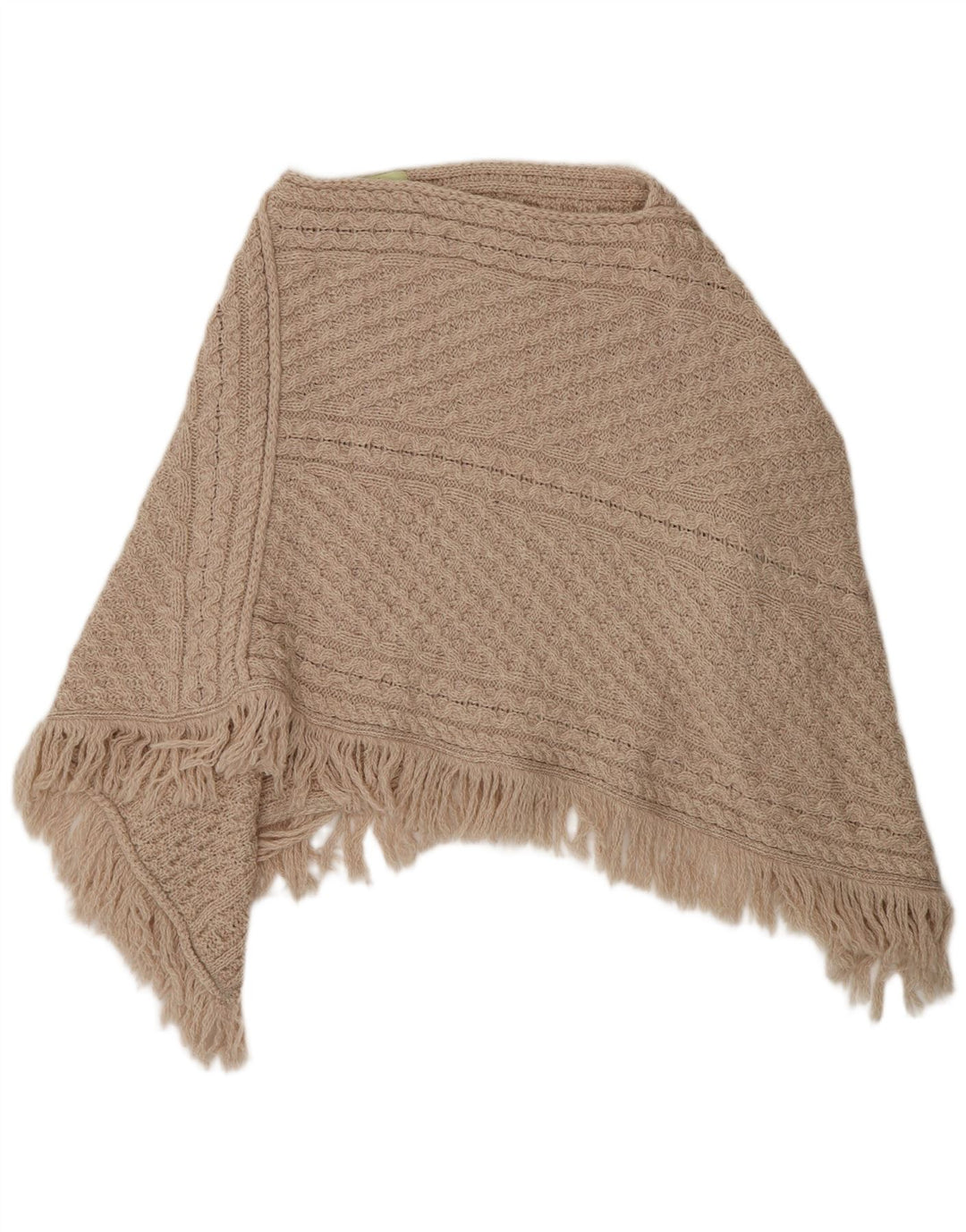 Damski sweter poncho Aran w jednym rozmiarze, beżowy