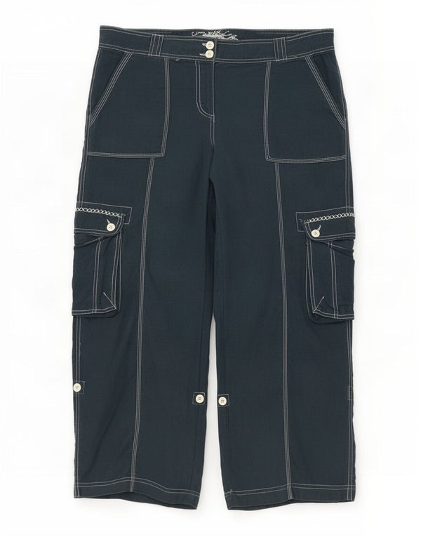 Damskie spodnie cargo Marks & Spencer UK 16 duże W36 L28 granatowe