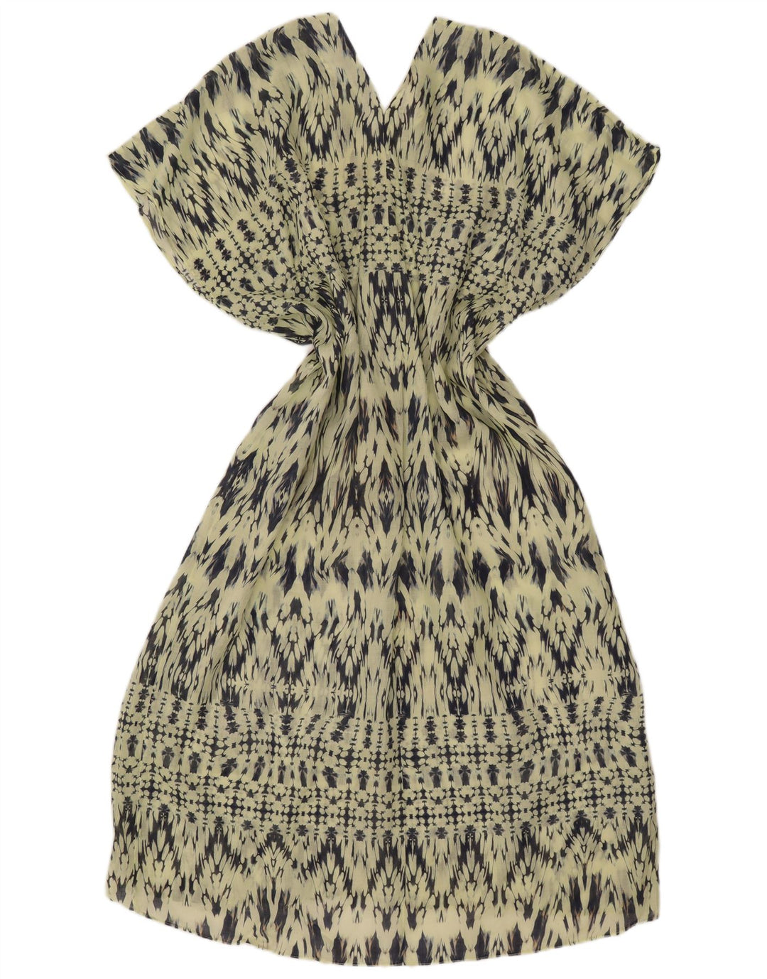 Damska sukienka oversize ZARA z abstrakcyjnym wzorem, UK 14, średnia zieleń