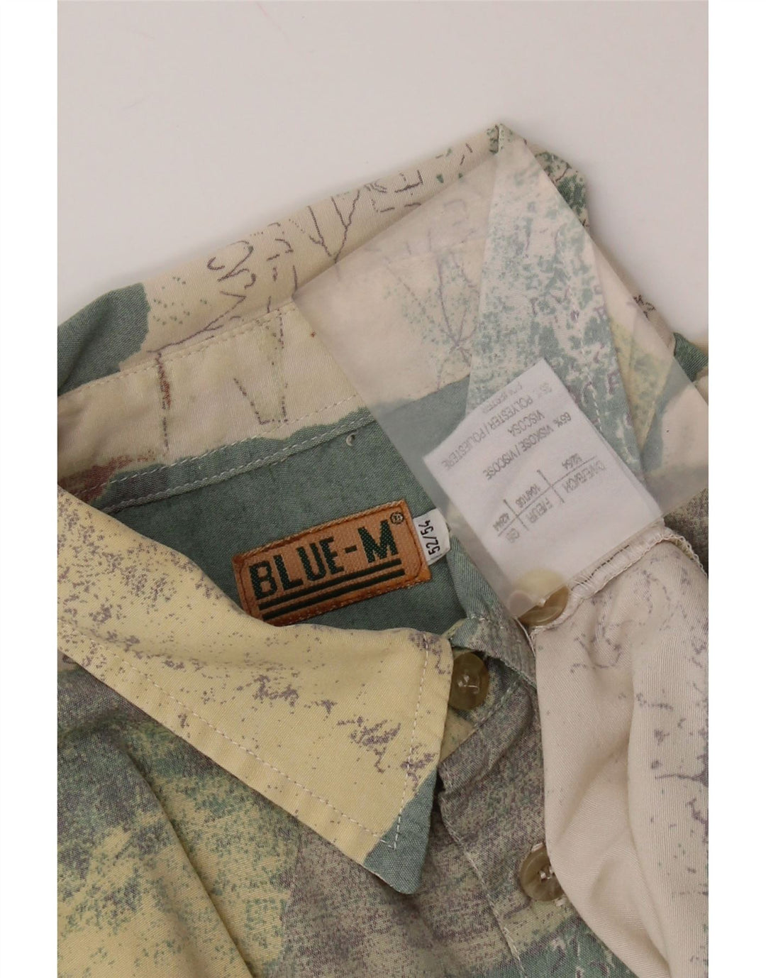 Vintage męska koszula pulowerowa w abstrakcyjny wzór IT 52/54 duża zielona wiskoza