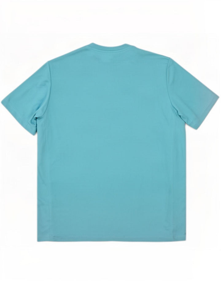 Męska koszulka z grafiką Umbro, top XL, niebieski, poliester z blokami kolorów