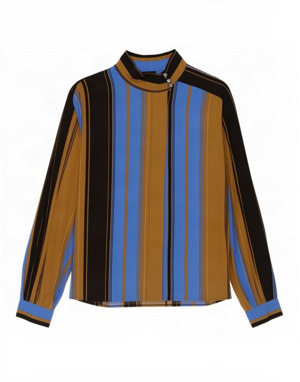 Bluzka damska Vintage UK 20 2XL Wiskoza w niebieskie paski
