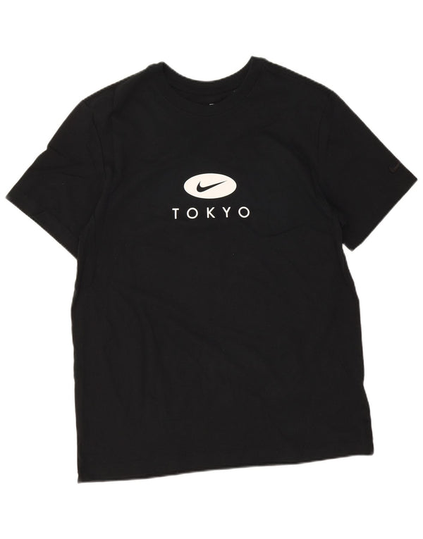 Męski T-shirt Nike Tokyo z grafiką, duży, czarny, bawełniany