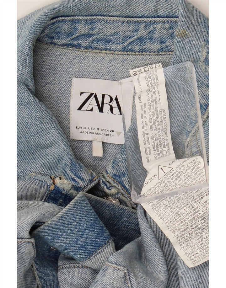 Damska kurtka dżinsowa ZARA Oversize UK 10, mała, niebieska, bawełniana