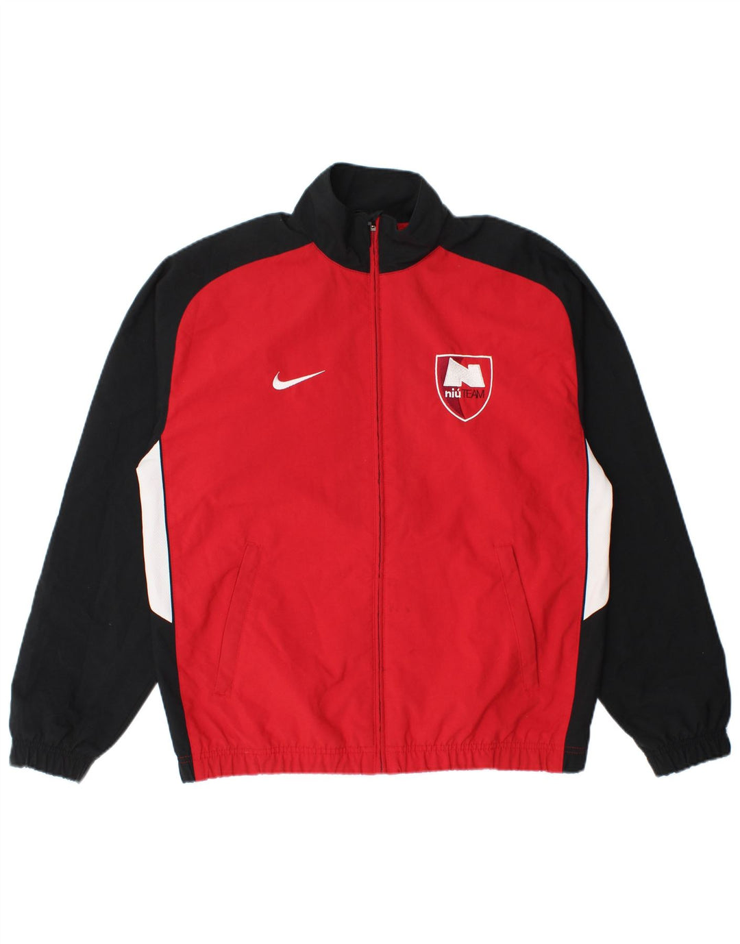 Męska kurtka dresowa Nike Graphic, mała, czerwona, poliestrowa z blokami kolorów