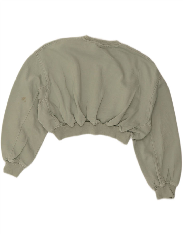 Damski sweter z krótkim rękawem ZARA, 3/4, UK 14, średni zielony, bawełniany