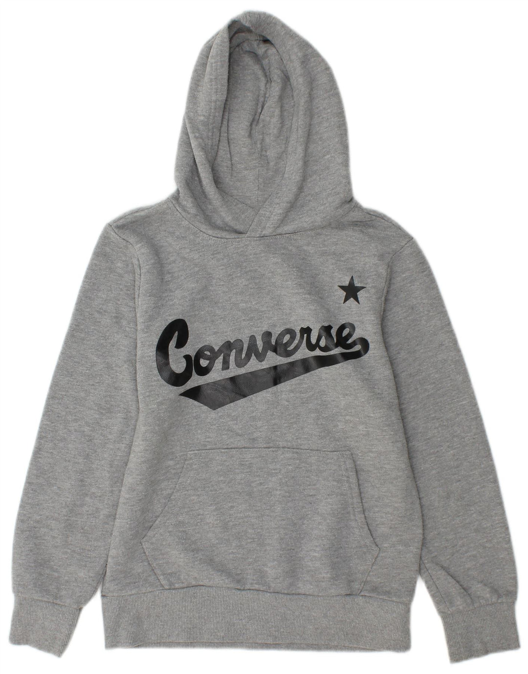 CONVERSE Boys Graphic Hoodie Jumper 10-11 Years Medium  Grey Cotton